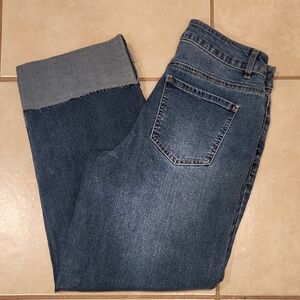 d. jeans Cuffed Blue Straight Leg Jeans Size 4 NWOT